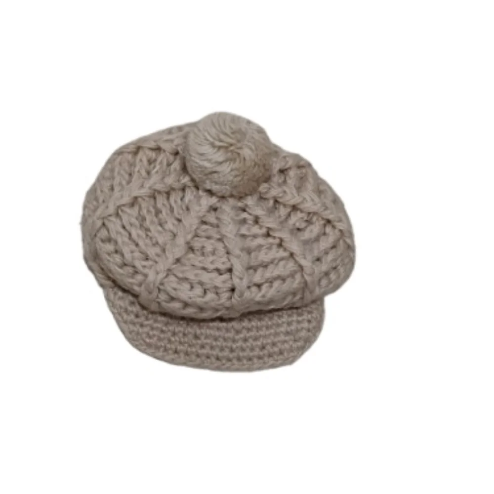 Vintage 1960s 1970s Chunky Knit Bardini Pom Pom Cap Hat One Size - Picture 1 of 5